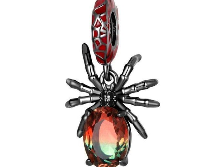colorful Spider bead Dangle charm for women bracelet S925 Sterling Silver Gifts For Women / friend birthday Gifts