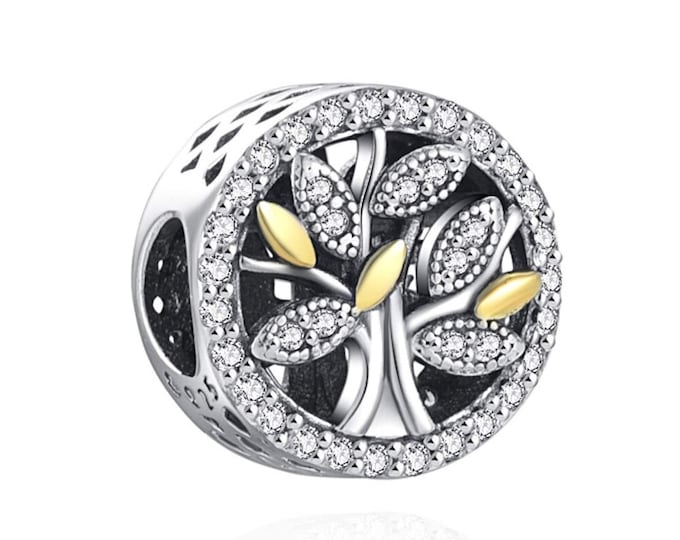 Family Tree of Life bead charm for women bracelet S925 Sterling Silver Gifts For Women / friend birthday gifts Christmas tree charm