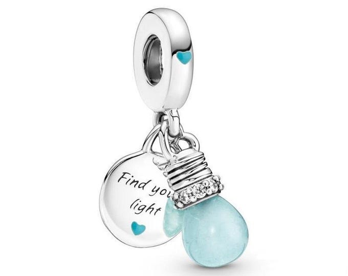 Light bulb Christmas Charm Dangle charm for women bracelet S925 Sterling Silver  / friend birthday gifts, Christmas gift