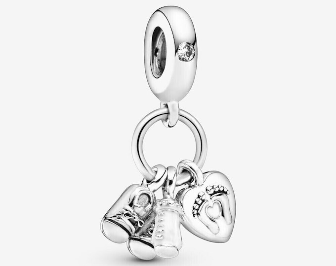 BABY BOTTLE SHOES dangle charm for women bracelet S925 Sterling Silver Gifts For Women / friend birthday  Gifts