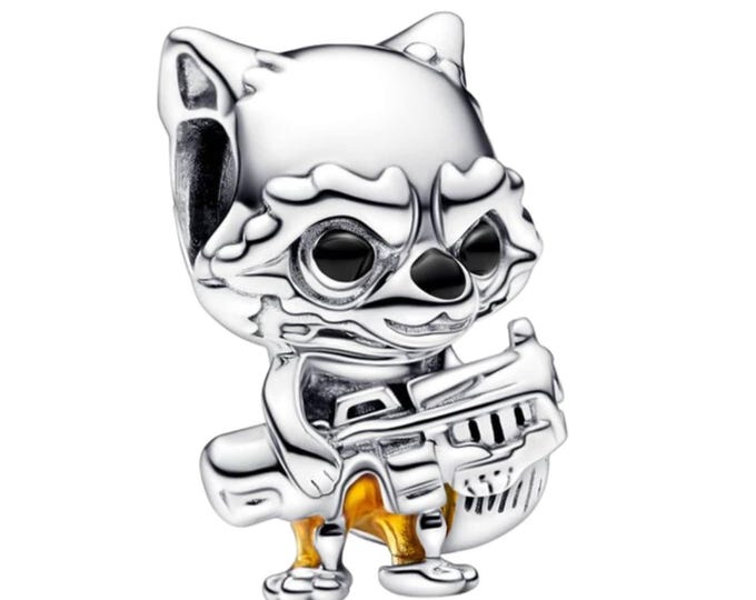 Marvel Guardians Of The Galaxy Rocket Raccoon  bead charm for women bracelet S925 Sterling Silver Gift For Women / friend birthday Gifts