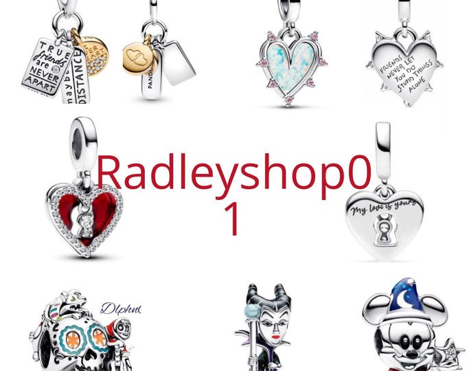 Friendship triple Double Dangle, Red Heart & Keyhole, villains charm for women bracelet S925 Sterling Silver Gifts For friend birthday