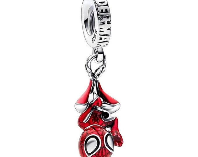 Marvel Hanging Spider-Man Dangle charm for women bracelet S925 Sterling Silver Gifts For Women / friend birthday gift, fits snake bracelet