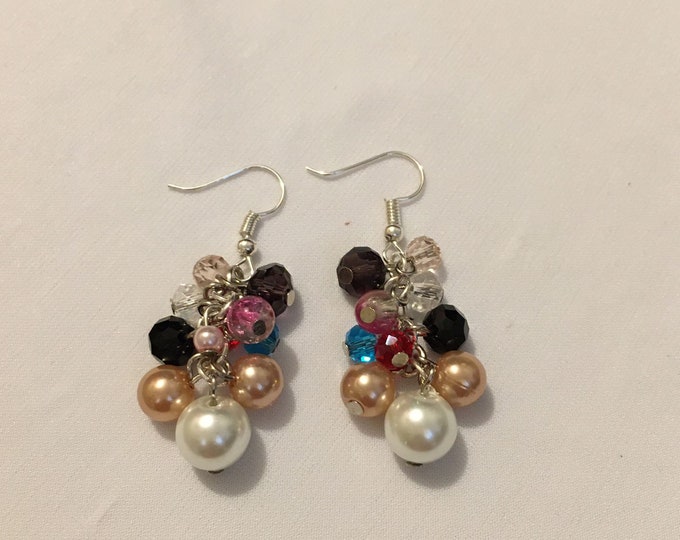 Silver Hoop Seed Bead Earrings