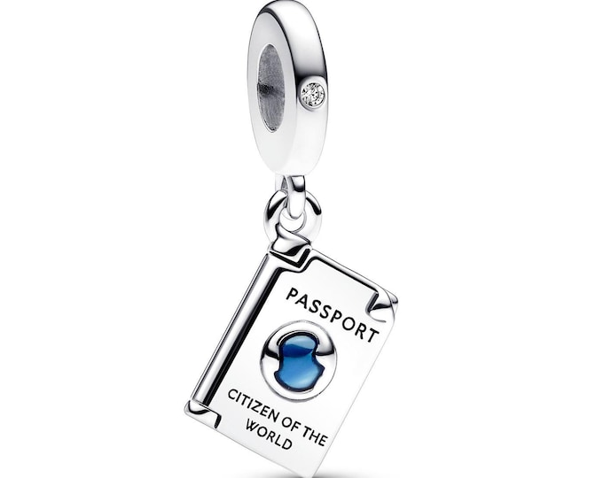 Openable Passport travel Dangle charm for women bracelet S925 Sterling Silver  / friend birthday gifts, Christmas gift