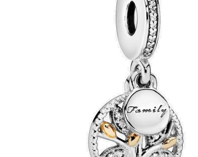 Family tree Christmas dangle bead charm for women bracelet S925 Sterling Silver Gifts For Women / friend birthday  Gifts