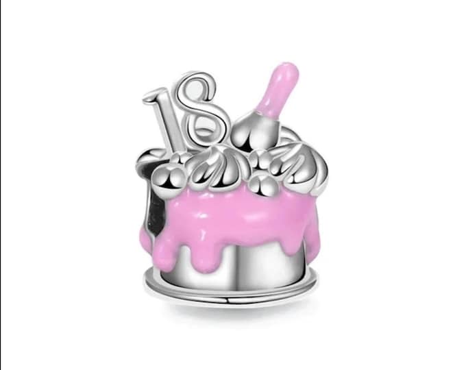 18th birthday charm pink cake bead for women bracelet S925 Sterling Silver Gifts For Women / friend birthday Gifts