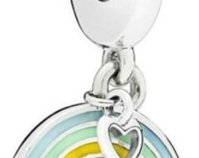 Rainbow dangle bead charm for women bracelet S925 Sterling Silver Gifts For Women / friend birthday  Gifts