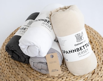 Spannbettlaken JERSEY 100% Baumwolle Beliebte Größen mit Gummizug weich atmungsaktiv formstabil Schlafzimmer Bettwäsche COTTONFAST
