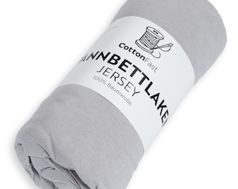 Spannbettlaken JERSEY 100% GRAU Baumwolle Beliebte Größen mit Gummizug weich atmungsaktiv formstabil Schlafzimmer Bettwäsche COTTONFAST