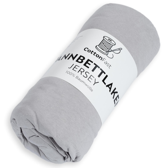 Spannbettlaken JERSEY 100% GRAU Baumwolle Beliebte Größen mit Gummizug weich atmungsaktiv formstabil Schlafzimmer Bettwäsche COTTONFAST
