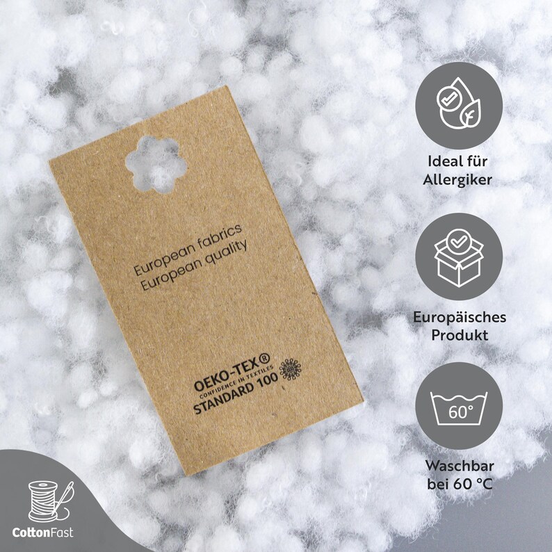 Antiallergische Füllung für Kissen Kuschel- Plüschtieretiere Spielzeug Decken und Tierbetten Elastisch und Atmungsaktiv Kunsthandwerk DIY Polyester Amigurumi Oeko-Tex Weihnachtsschmuck Kunstschnee Weihnachtsdeko