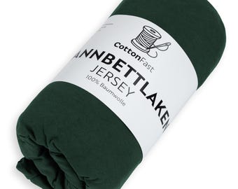 Spannbettlaken JERSEY 100% GRÜN Baumwolle Beliebte Größen mit Gummizug weich atmungsaktiv formstabil Schlafzimmer Bettwäsche COTTONFAST