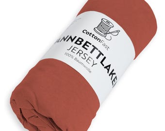 Spannbettlaken JERSEY 100% ROT Baumwolle Beliebte Größen mit Gummizug weich atmungsaktiv formstabil Schlafzimmer Bettwäsche Terracotta