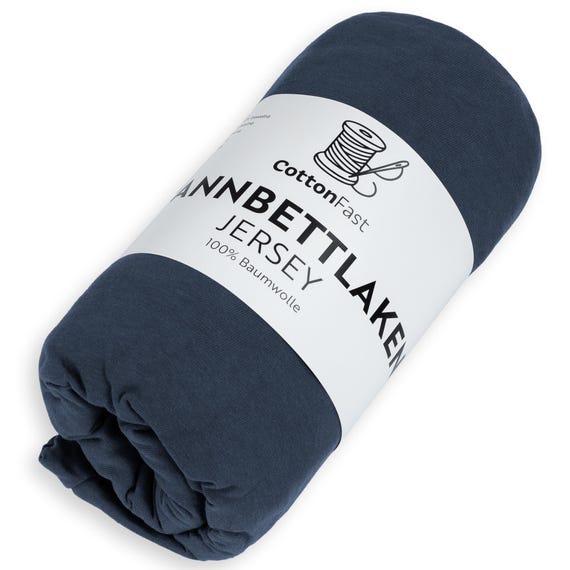 Spannbettlaken JERSEY 100% DUNKELBLAU Baumwolle Beliebte Größen Gummizug weich atmungsaktiv formstabil Schlafzimmer Bettwäsche COTTONFAST