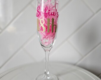 Birthday Milestone Champagne Glass | Keepsake Glass | Birthday Glass| 18 Glass | Birthday Gift | Personalised 18th Glass | 18th Birthday