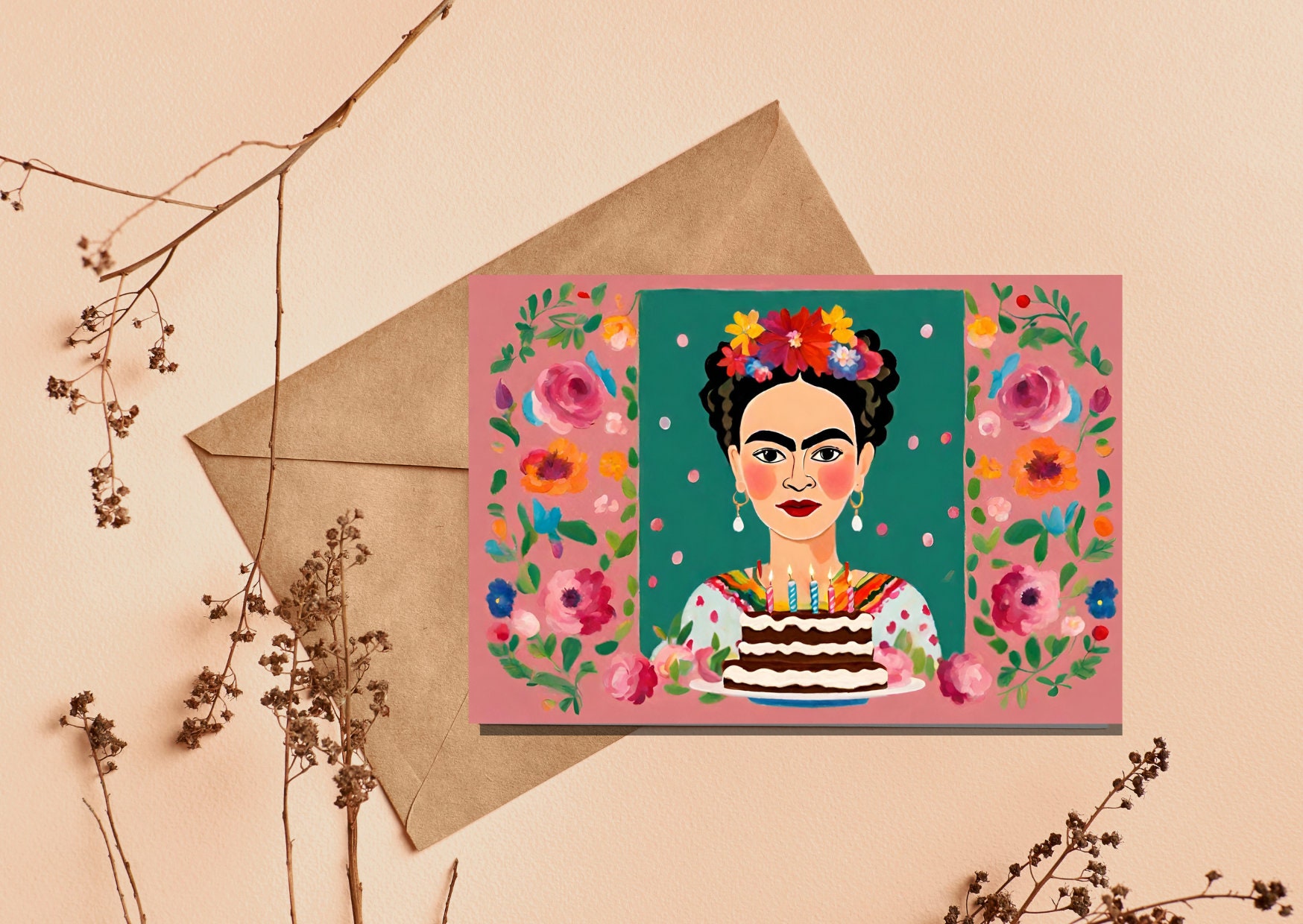 Printable Happy Birthday Card Frida Style Frida Says Happy Birthday ...