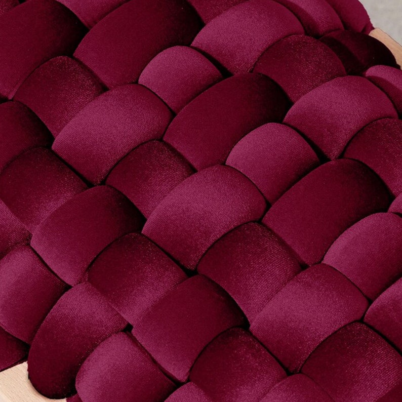 Woven Bench in Purple Velvet Wooden Bench Entrance Bench Etsy