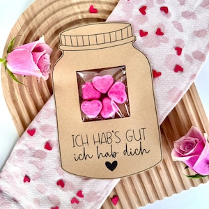 Druckvorlage Valentinstagsgeschenk, Karte zum Valentinstag Vorlage drucken Geschenkidee Valentinstag Bastelvorlage kleine Aufmerksamkeit PDF