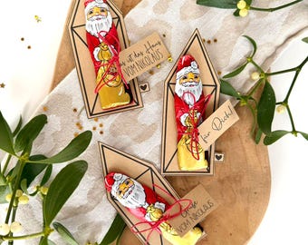 Printable Santa Claus template, gift idea, packaging idea, chocolate Santa Claus, Santa's house, craft template, gift idea for Santa Claus (PDF), small gift