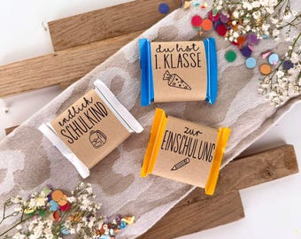 Printable template for a small gift to start the school holidays. Template for printing: Small gift for starting school, first day of school, welcome gift for school (PDF).