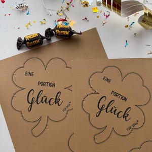 Printable cloverleaf New Year's Eve idea template, template for printing New Year's Eve ideas, New Year's Eve good luck charm 2025 craft template PDF print image 2