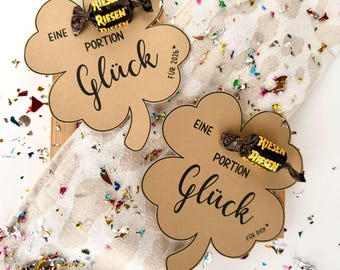 Afdrukbare klaverblad-ideeënsjabloon voor oudejaarsavond, sjabloon voor het afdrukken van ideeën voor oudejaarsavond, sjabloon voor het maken van geluksbrengers voor oudejaarsavond 2025 in PDF-formaat