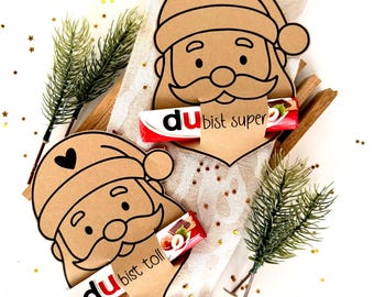 Printable Christmas gift idea for St. Nicholas Day, Duplo gift idea for Christmas, small gift for colleagues, Secret Santa gift
