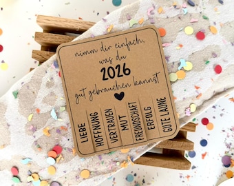 Printable template for New Year's Eve, New Year's Eve gift idea, New Year's card, New Year's greeting, small gift for New Year's Eve, printable PDF for cutting out