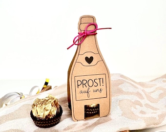 Printable table decoration idea for birthdays, New Year's Eve, weddings, and as a party favor. Template for printing and cutting out, PDF, Rocher packaging.