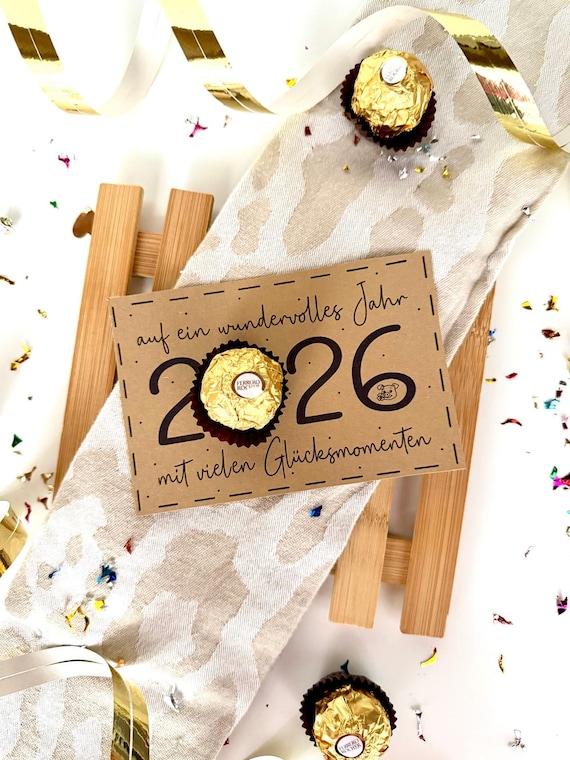 Druckvorlage Silvester, Bastelvorlage Neujahr, Tischdeko Jahreswechsel 2026, Glück für das neue Jahr 2026, Neujahresgruß, PDF