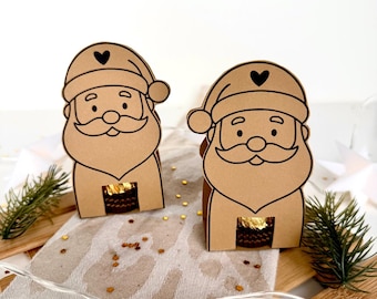 Printable Christmas table decoration idea, Rocher packaging idea, small gift for the Christmas party, gift idea for colleagues and employees (PDF)