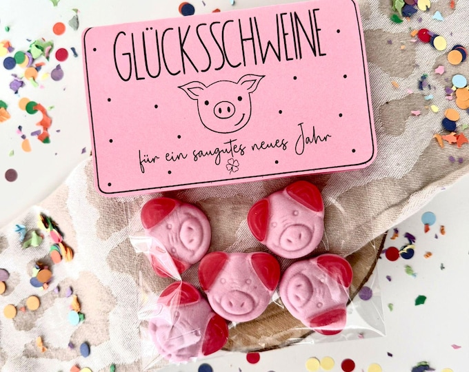 Silvestergeschenk Silvestermitbringsel Neujahrsgruß Glücksschwein ... Silvestergeschenk Silvestermitbringsel Neujahrsgruß Glücksschwein ...