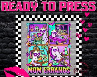 Mom Errands DTF Transfer, Spooky Mom Gang Sheet, Halloween Mom Transfer, Cute Ghost DTF Print, Trendy Halloween Shirt Design
