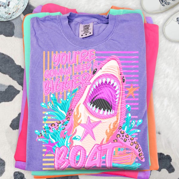 You're Gonna Need A Bigger Boat DTF Transfer | Funny Shark Transfer | Retro Beach Shirt Print | Summer Tee