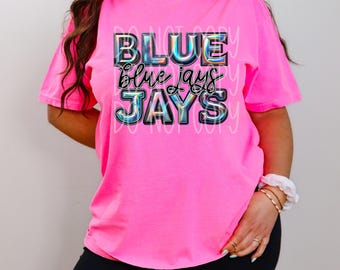 Blue Jays Faux Holographic DTF Transfer | Trendy School Spirit DTF Transfer | Ready to Press | High Quality DTF Transfers | Fast Shipping