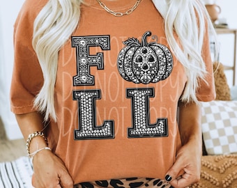 Fall Rhinestone DTF Transfer | Trendy Fall DTF Transfer | Ready to Press | High Quality DTF Transfers | Fast Shipping