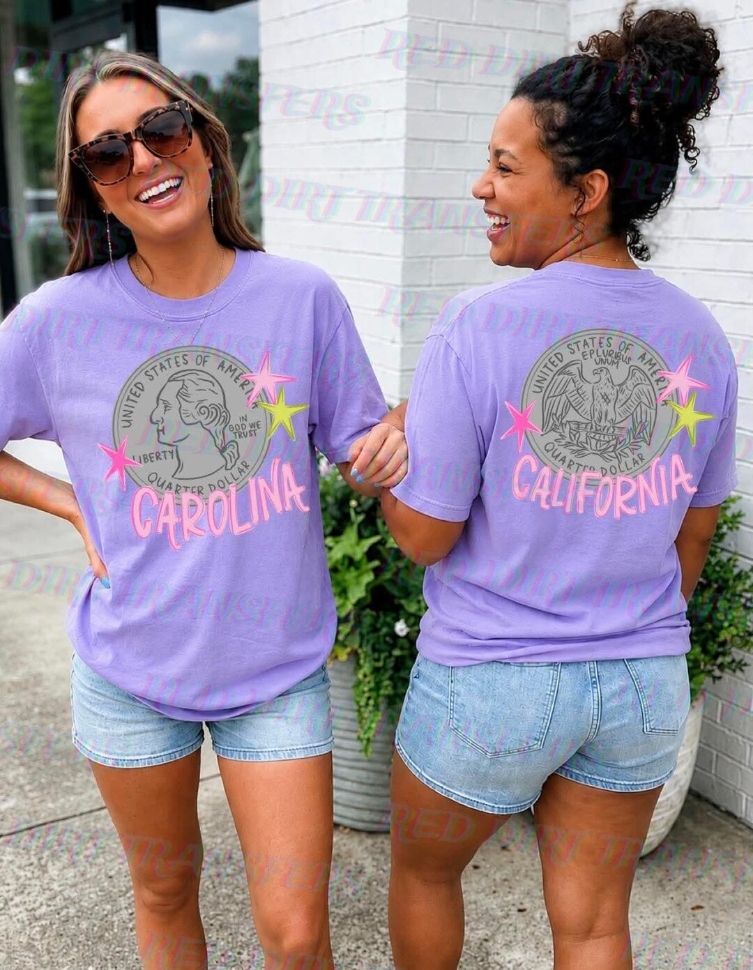 Heads Carolina Front and Back DTF Transfer | Custom State Shirt ...