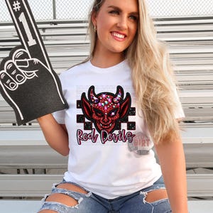 Red Devils DTF Transfer | Trendy School Spirit DTF Transfer | Ready to Press | High Quality DTF Transfers | Fast Shipping