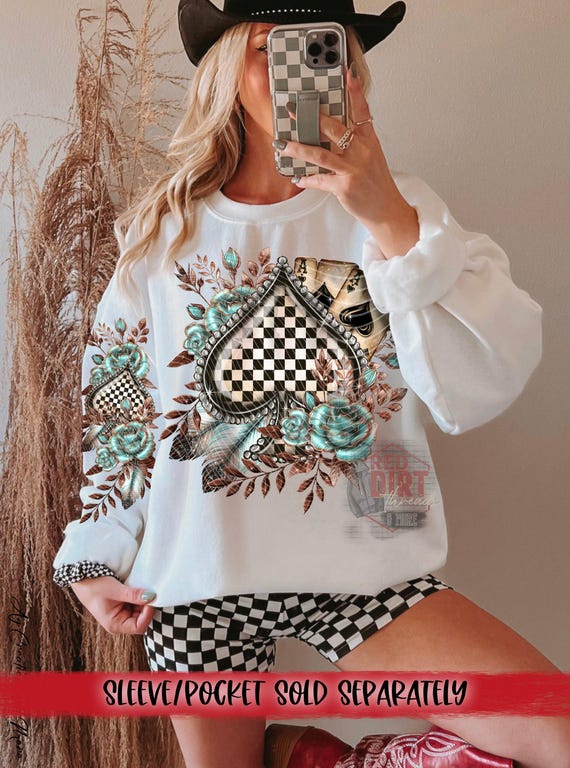 Checker Spades DTF Transfer | Trendy Boho DTF Transfer | Ready to Press | High Quality DTF Transfers | Fast Shipping