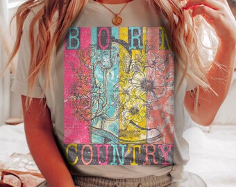 Born Country DTF Transfer | Trendy Boho DTF Transfer | Ready to Press | High Quality DTF Transfers | Fast Shipping
