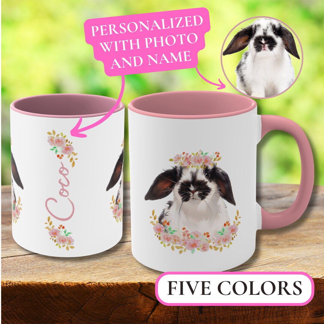 Personalized Rabbit Mug With Name Custom Bunny Mug Custom Etsy