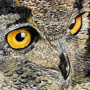 Owl art colorful print| owl lover| owl painting| owl print| colorful owl| owl wall decor| owl wall art| realistic owl painting| giclée print