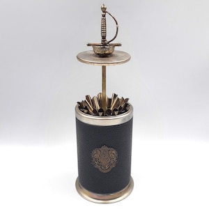 Dispenser per sigarette musicali vintage, portasigarette vintage, decorazione spada, 1960