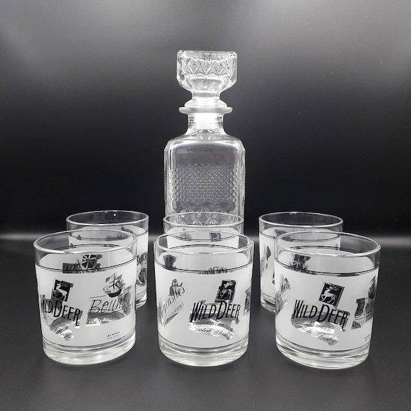 Whisky Service Carafe 7 pièces Vintage Luxe