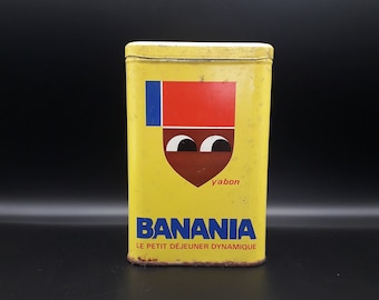 Boîte Banania Cacao Chocolat Métal Publicitaire Vintage Made in France