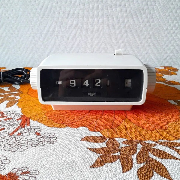 Flip-Flap Clock Réveil à Lamelles Space Age Vintage Japan Design 70's