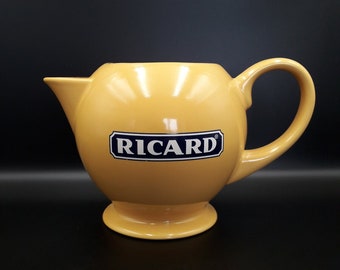 Pichet, Carafe, Cruche à Eau Ricard Pastis XL Jaune Céramique Jaune Made in France