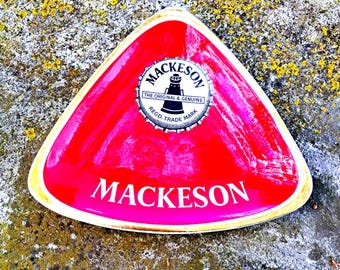 MACKESON Vintage red ceramic ashtray Made in England
