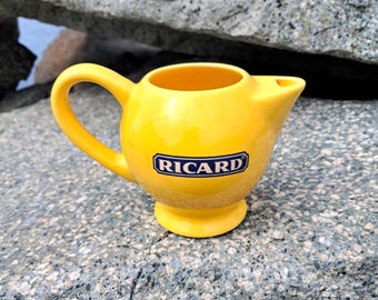 RICARD Pastiskan, vintage keramische gele waterkaraf voor eenmalig gebruik, gemaakt in Frankrijk